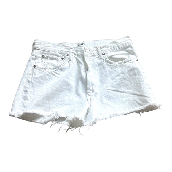 Agolde Pants - AGOLDE Parker Denim Cut Off Shorts Sz 27 White A026B 100% Cotton